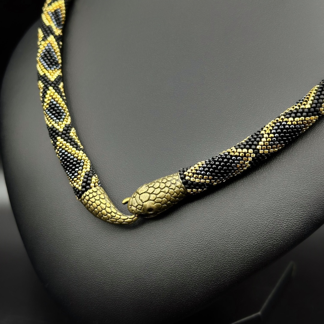 Snake Python Jewelry Black Snake Necklace. Serpent Choker. Python Lover Gift - Etsy