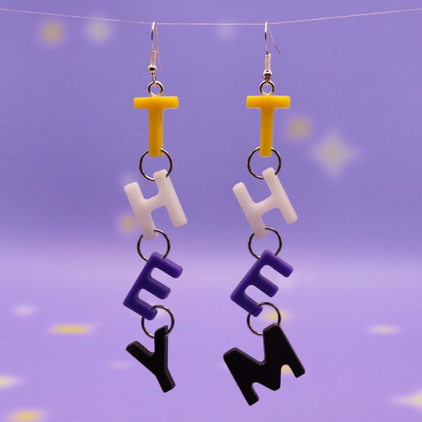 They/them hanging earrings