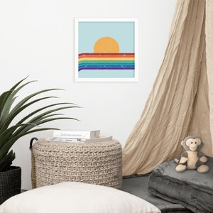Rainbow Art Wall Decor, Nursery Decor, Pride Decor, Retro Wall Art