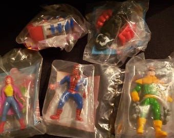 Spiderman McDonald Premiums Set of 5 out of the 8 1994 Sealed in package