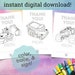 Printable Children's Thank You Cards Set of 3 Construction Vehicles ...