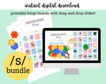 Articulation Bingo (/s/) Printable Boards and Powerpoint/Google Slides - Remote Learning - Speech Language Therapy Materials