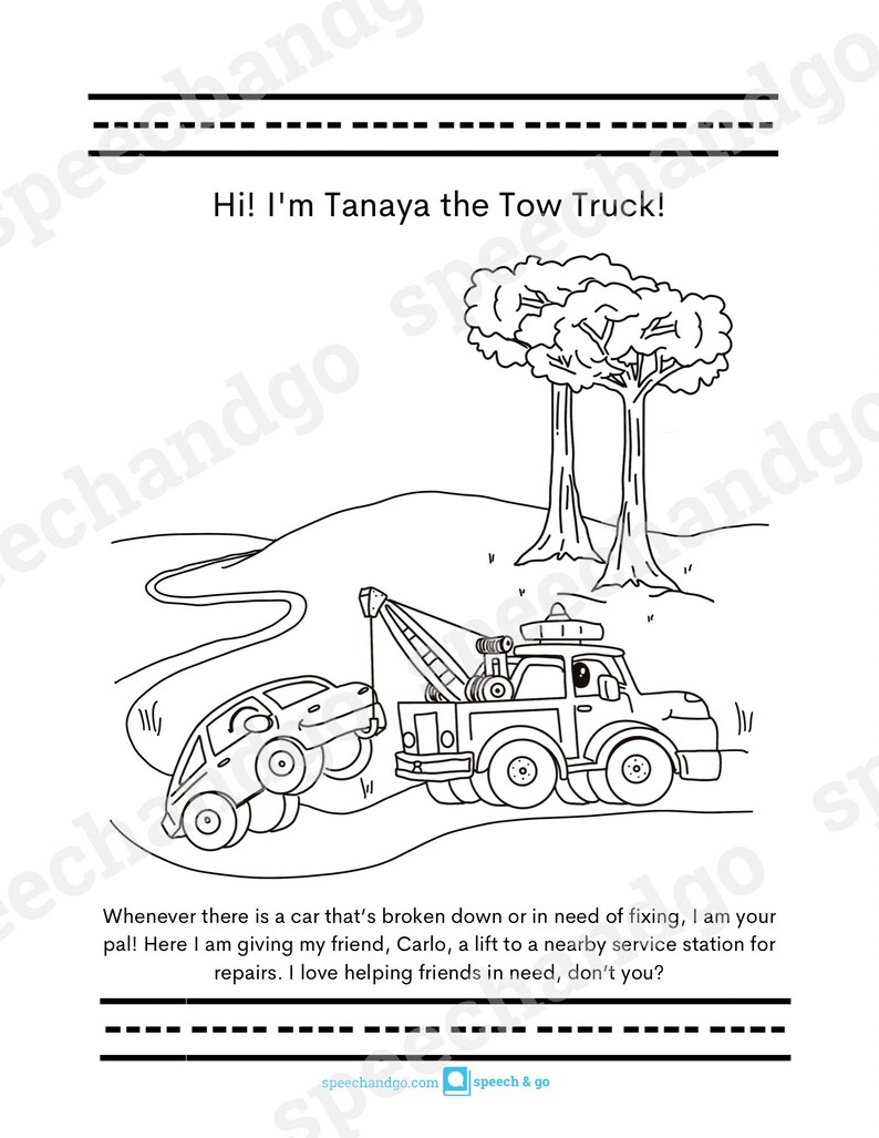 Vehicles and Construction Printable Coloring & Activity Book Kids Coloring Pages Digital Instant Download image 3