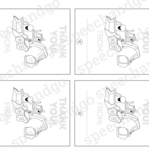 Printable Children's Thank You Cards Set of 3 Construction Vehicles ...