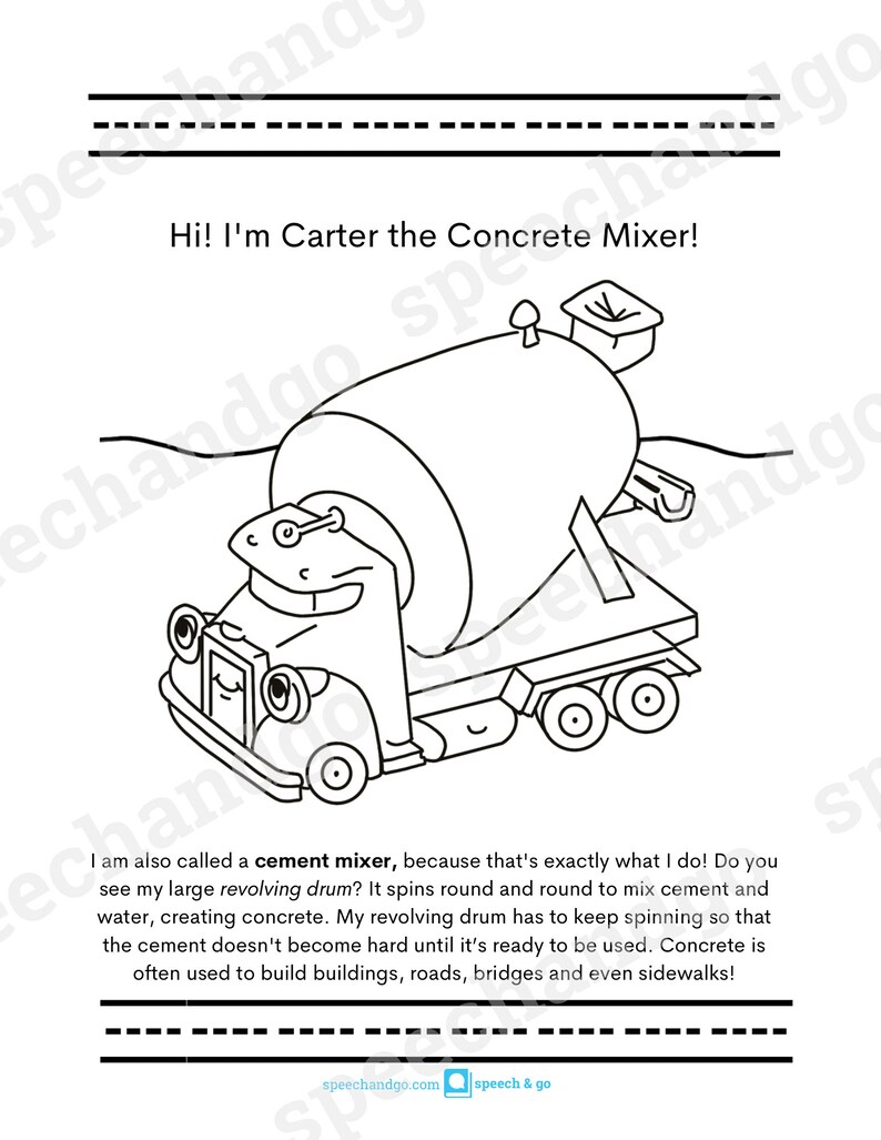 Vehicles and Construction Printable Coloring & Activity Book Kids Coloring Pages Digital Instant Download image 6