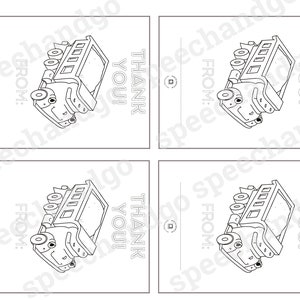 Printable Children's Thank You Cards Set of 3 Construction Vehicles ...