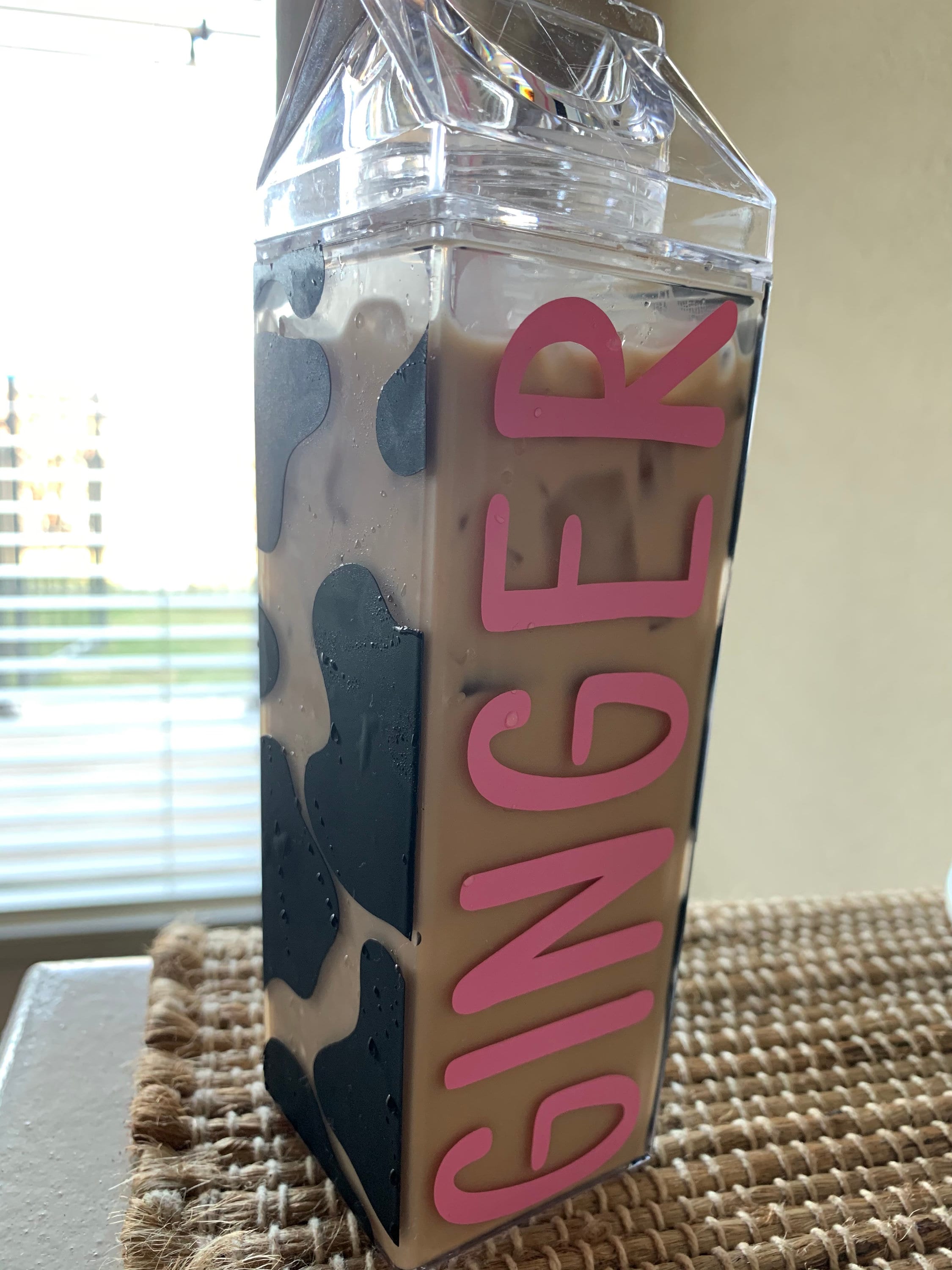 Cow Print Milk Jug Water Bottle Etsy