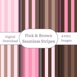 Rosa och bruna ränder sömlösa mönster (digital nedladdning av PNG)
