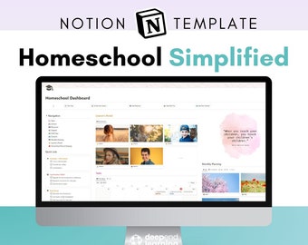 Digital Homeschool Planner NOTION TEMPLATE - Homeschool Planner for Multiple Kids - Lesson Planner
