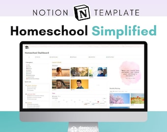 Digital Homeschool Planner NOTION TEMPLATE - Homeschool Planner for Multiple Kids - Lesson Planner