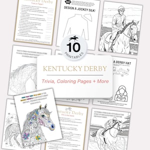 Kentucky Derby Party Printables I Games, Trivia, Kleurplaten, Activiteitenbladen voor kinderen