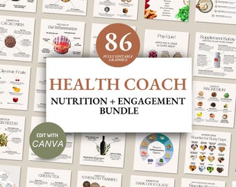 Health Coach Nutrition Engagement Bundle I Canva Template I Health Coach Content for Instagram/Facebook I Fitness Coach I Nutritionist