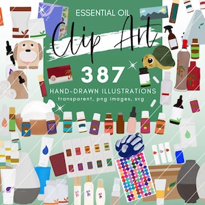ESSENTIAL OIL Clip Art - Hand Drawn + Illustrated - Young Living inspired - transparent png, svg + gifs