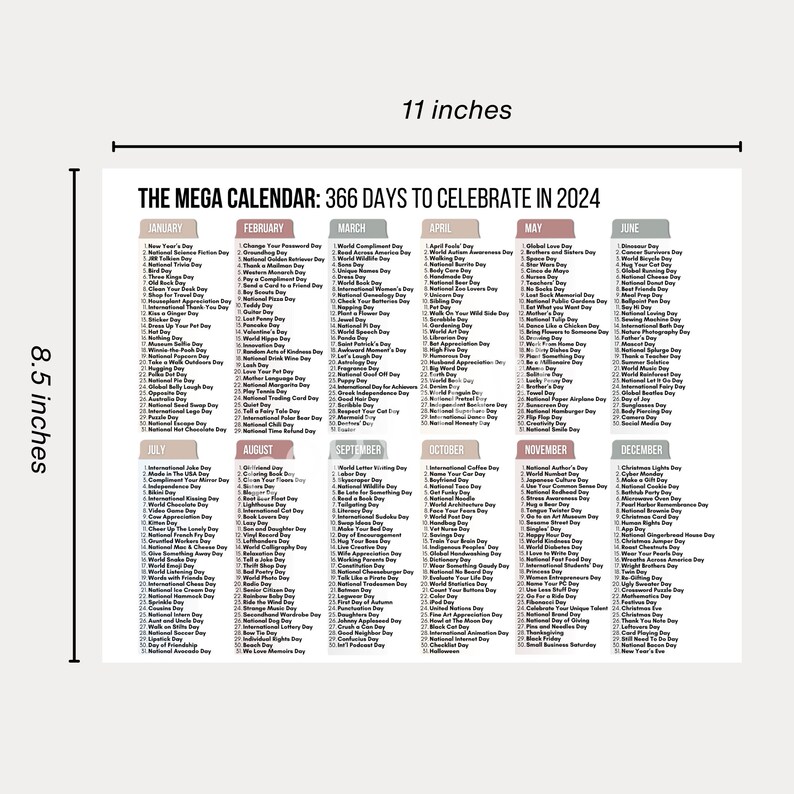 National Days Calendar Printable 2024 National Holidays Calendar Social