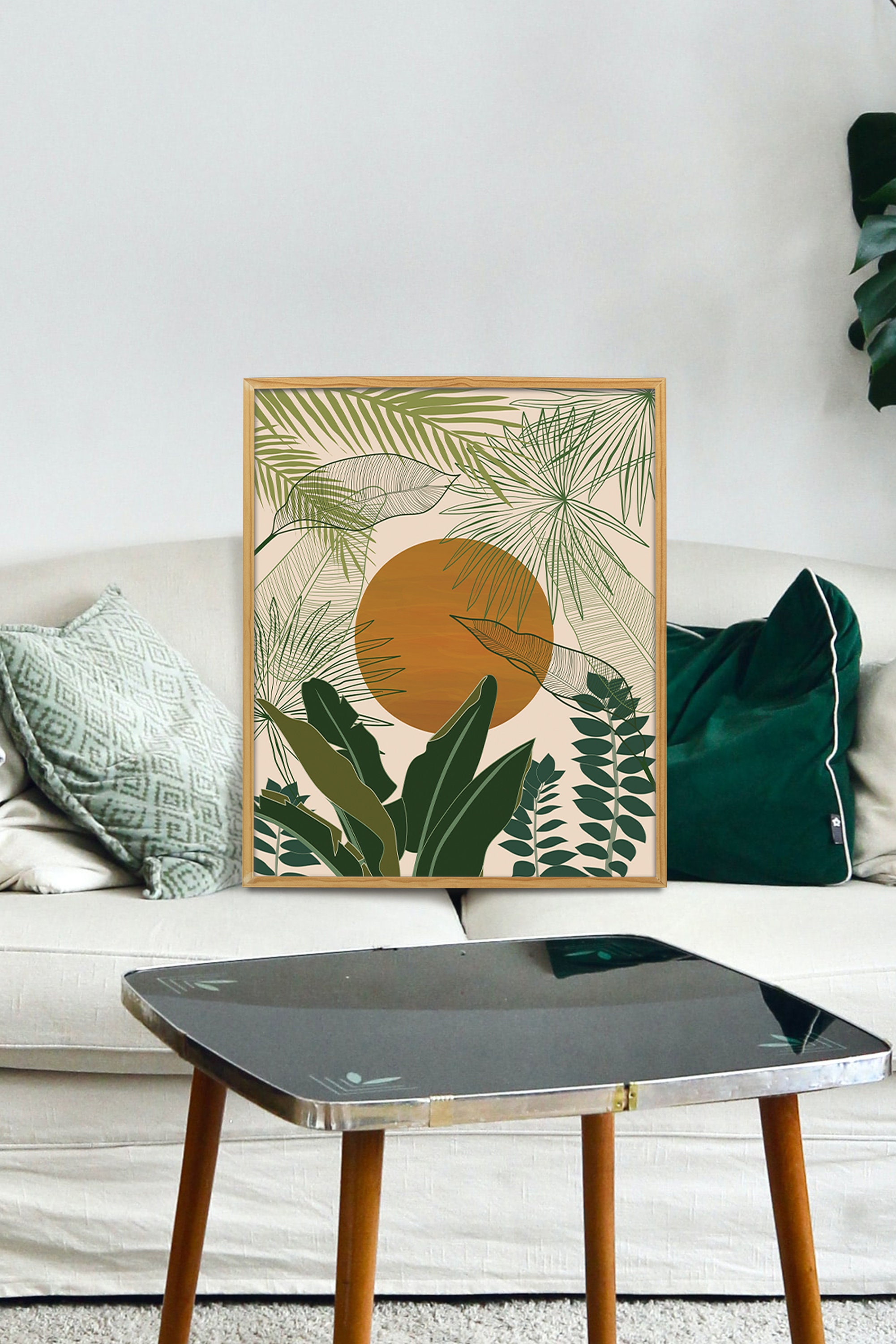 Jungle Sunset Wall Art Boho Tropical Sunset Print Rainforest | Etsy