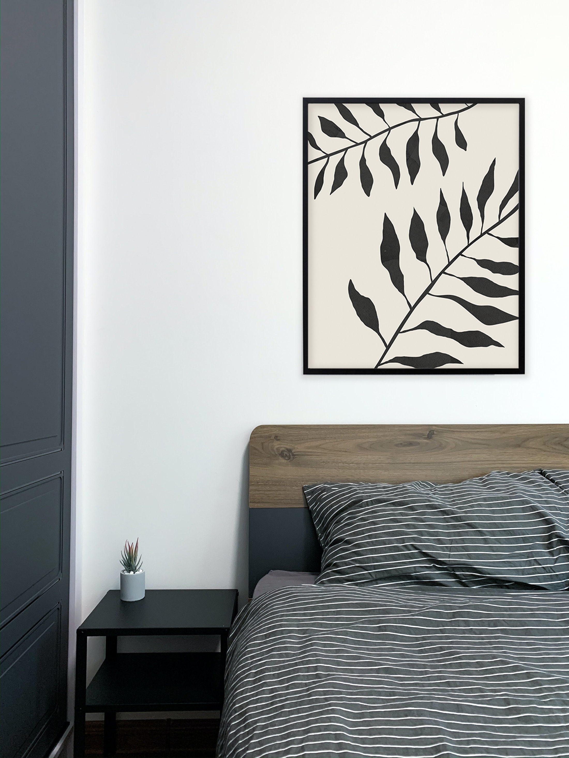 Abstract Black Leaves Print Japandi Wall Art Japandi Print - Etsy