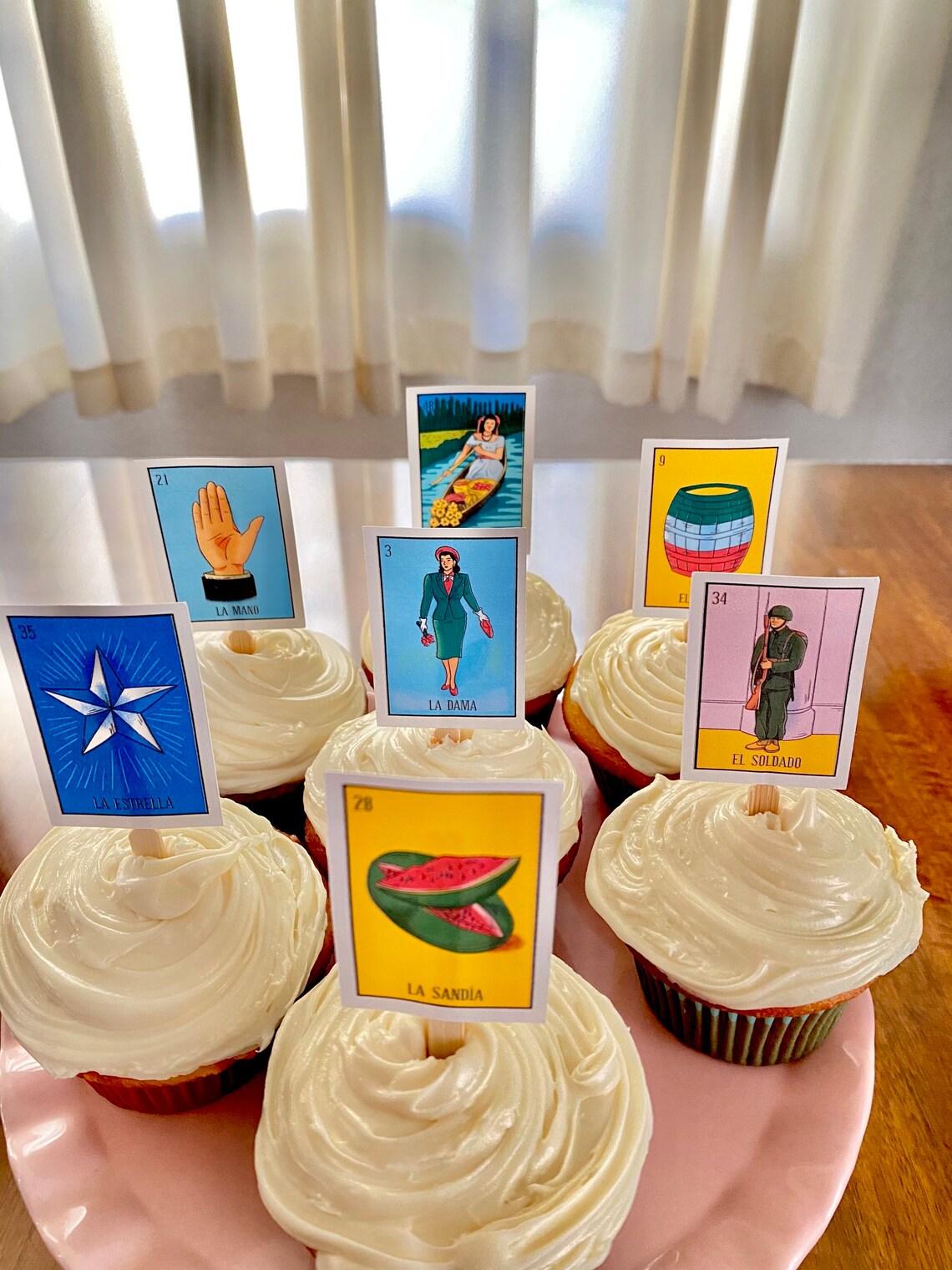 Lotería Cupcake Toppers Lotería Cupcake Toppers Etsy