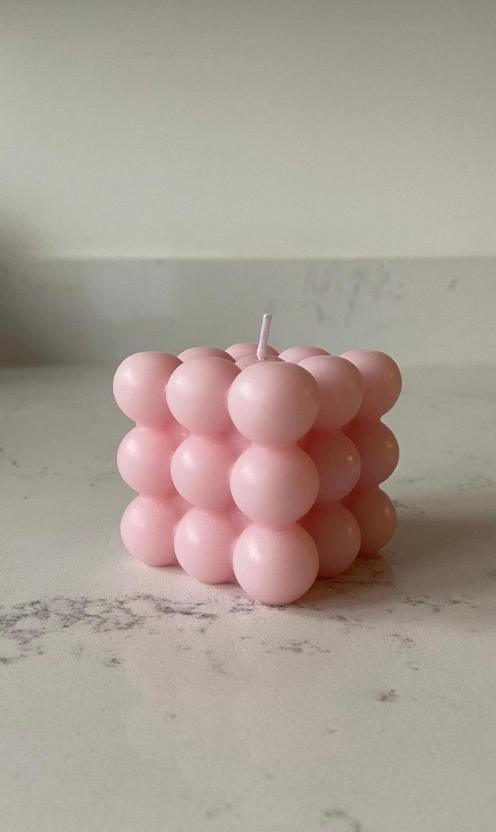 Bubble Cube Candle Pink Bubble Candle Soy Wax Decorative Etsy