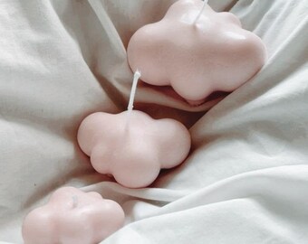 3 set pink cloud candles | trio set soy pink candles