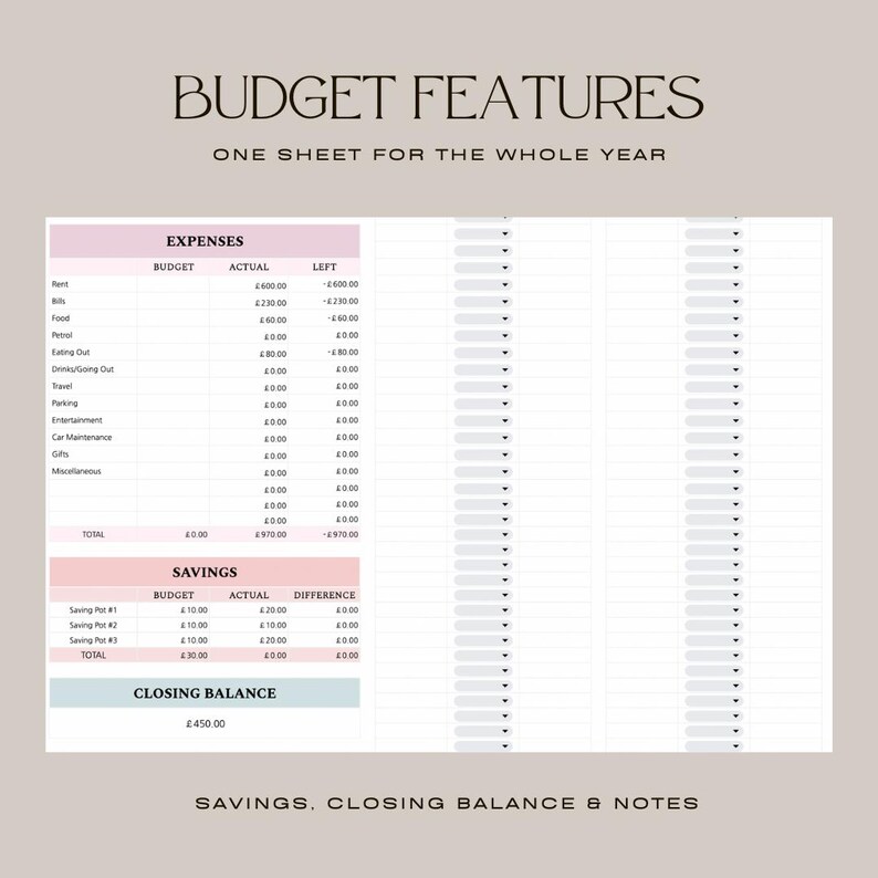 Simple Budget Planner Google Sheet, Financial Tracker (digital Download ...