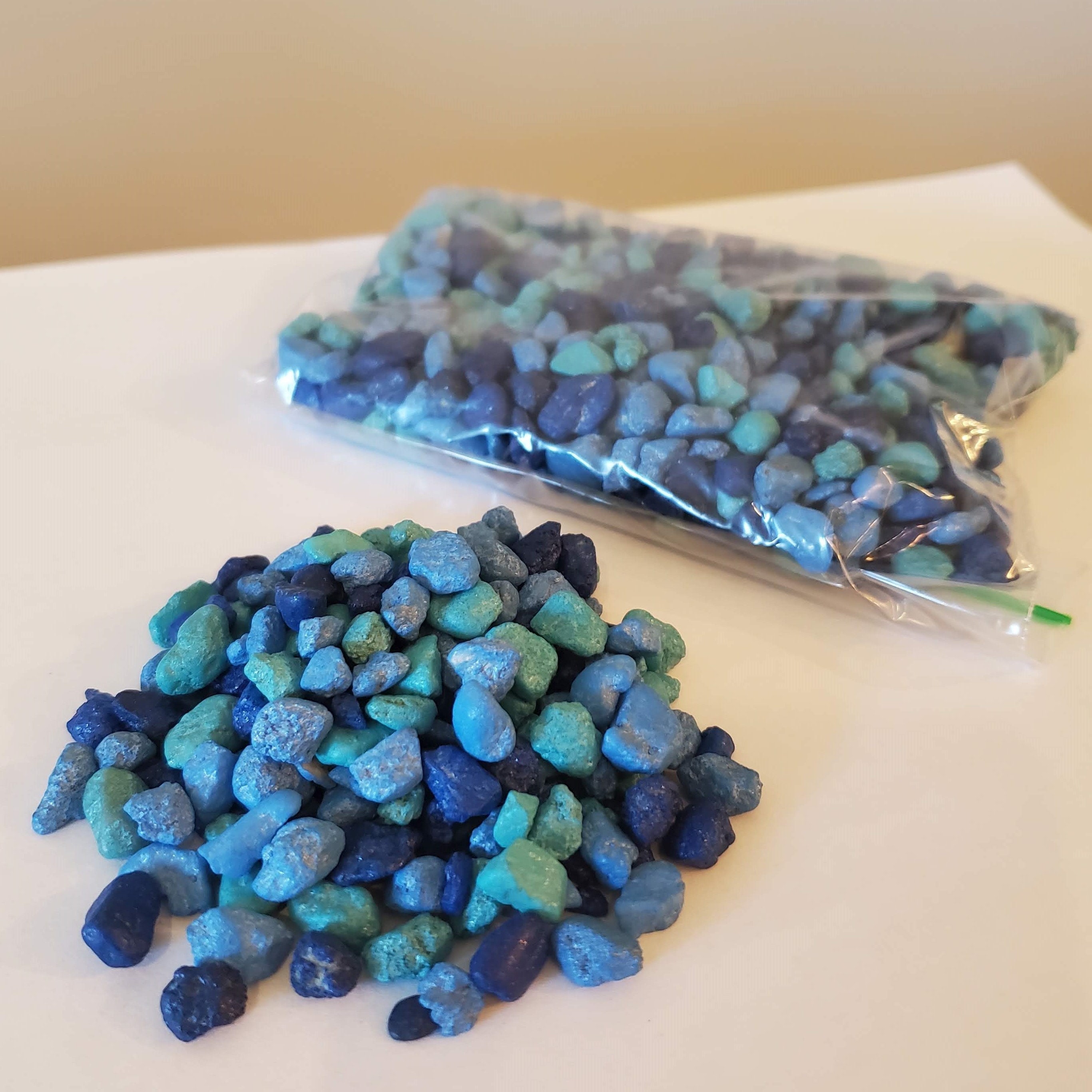 TSY TOOL 3 Lb (Approx 300 Count) 3 Bags Mixed Color Glass Gems Pebbles  Stones Flat Marbles for Vase Accents and Crafting
