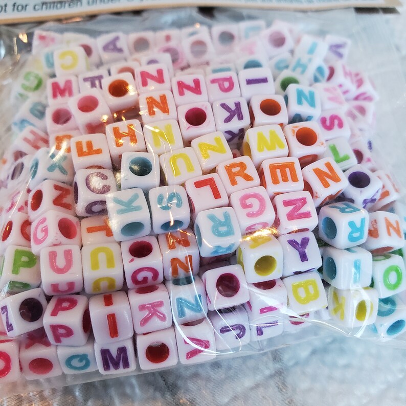 Alphabet Beads Letter Beads Letters Alphabet Cubes Letter Etsy