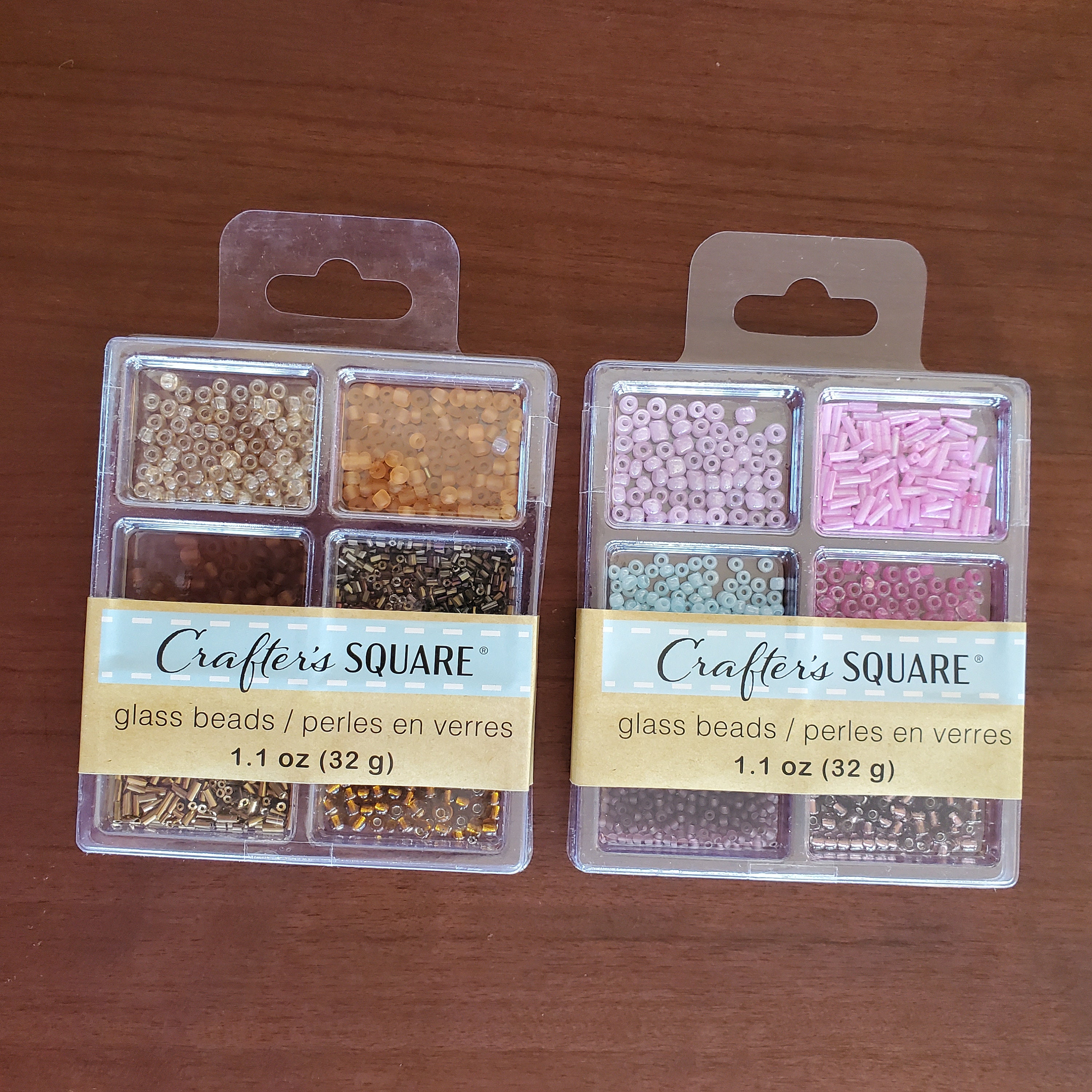 Crafter's Square Glass Beads 2 packs 12 colors Pink Etsy