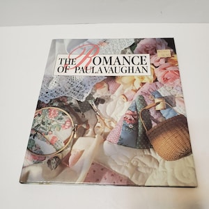 Książka w twardej oprawie do haftu krzyżykowego, The Romance of Paula Vaughan, 1992, Książka do haftu, Wzory do szycia, Książka do rękodzieła, Wzór do haftu krzyżykowego