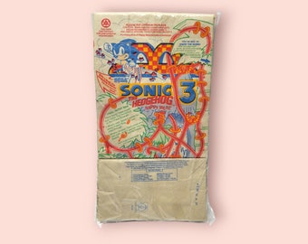 Vintage 1993 McDonalds Sonic 3 Happy Meal Bags