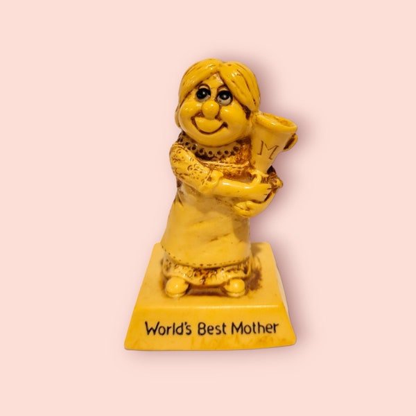 1976 Russ Berrie "World's Best Mother" Silisculpt Figurine