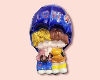 Vintage 6.5" Rainy Day Love Children with Umbrella Figurine