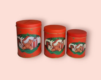 House of Lloyd Christmas Bear Nesting Canisters (3)