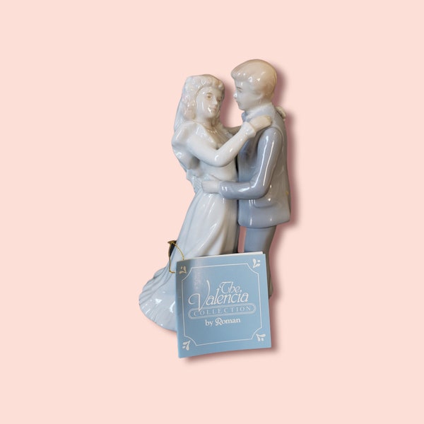 Vintage The Valencia Collection by Roman "First Kiss" Wedding Porcelain Figurine