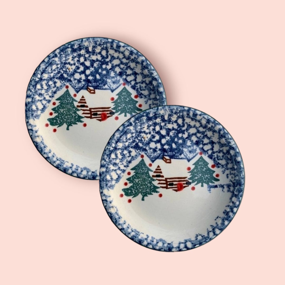Tienshan Folk Craft Cabin in the Snow Dinner Plates 2 Etsy