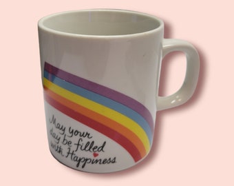 Vintage Easter 1984 Avon Happiness Rainbow Coffee Mug