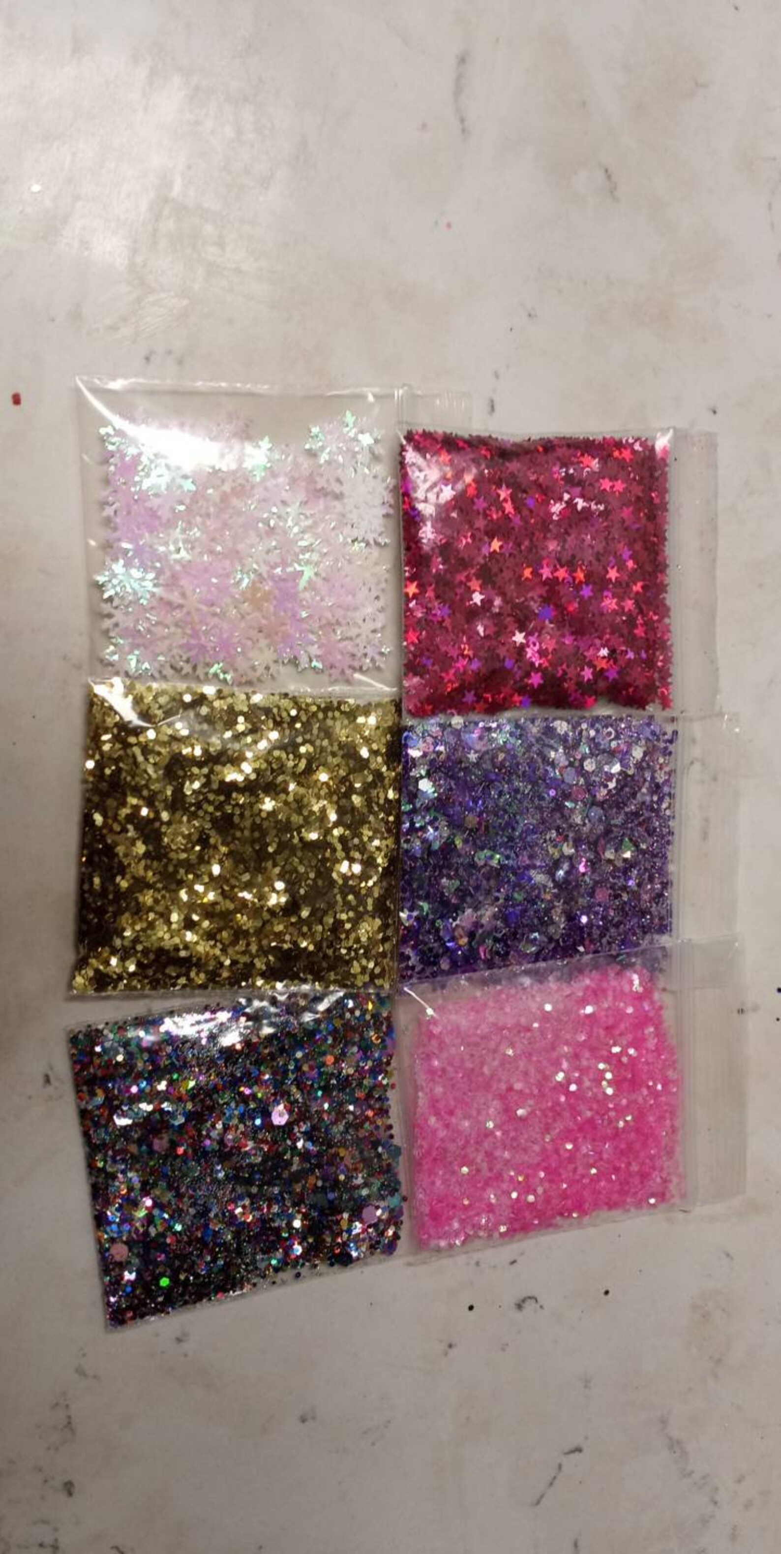 6 Bags of Glitter 5 grams each Glitter Grab Bag Etsy
