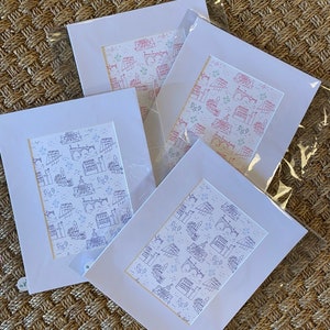 Pink Columbia Toile Print 5x7 with 8x10 Mat