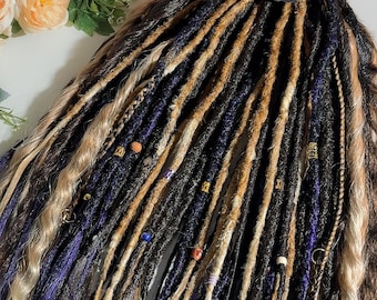 Extensões de dreadlock sintético castanho roxo loiro: Kanekalon de crochê feito à mão, Boho Festival Hair USA