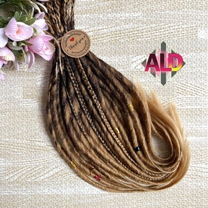 Ginger Boho Synthetic Dreadlock Extensions: Brown Viking Wrap Dreads