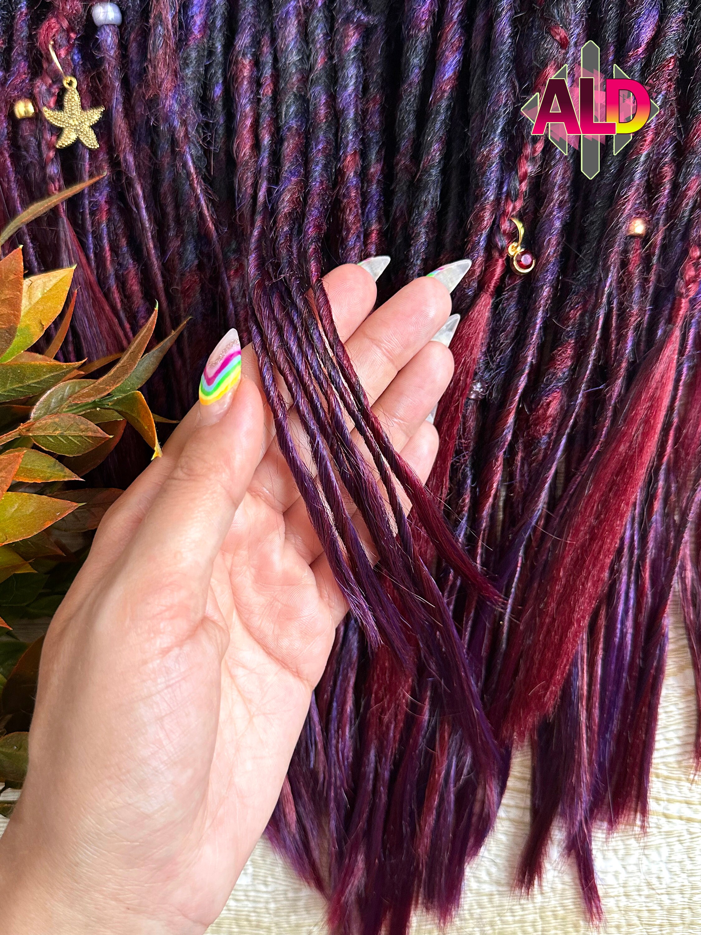 25 Burgundy Brown Dreads Dreadlock Hair Extensions Amazon.com : Burgundy Clip in Dreadlocks Hair Extensions 24  main image 3