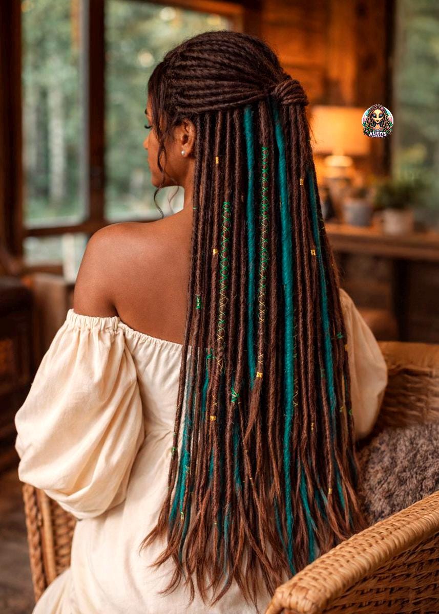 60 Knotty Ombre Dreads Dreadlocks Hair Extensions Ombre Synthetic Dreadlocks Hair Extensions Double or Single  main image 2
