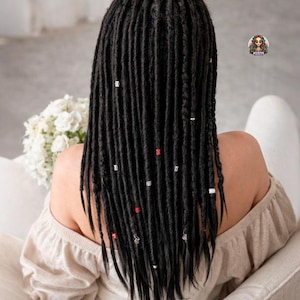 Black Synthetic Dreads: Boho Wrap Dreadlocks with Beads