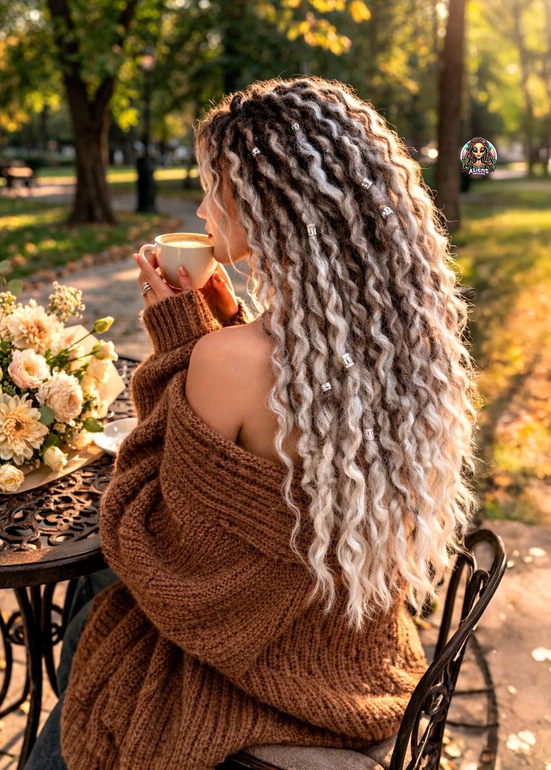 70 SE Dreads Dreadlocks Hair Extensions Brown NEW 70 Locs Bundle 100% Human Hair Coil Tips Textured Loc  main image 2