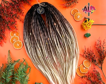 Ombre Dreadlock Extensions: Black Brown Blonde Ginger Synthetic Dreads - DE/SE