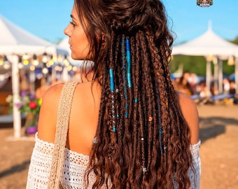 Chocolate Brown Ginger Synthetic Dreadlocks: Boho Festival Hair Extensions