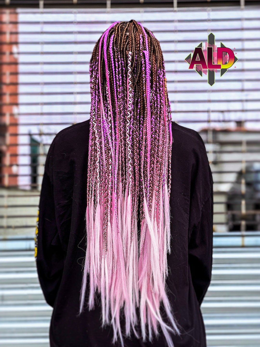 Ginger Brown & Purple Pink Boho Braids: Viking Wrap, Kanekalon