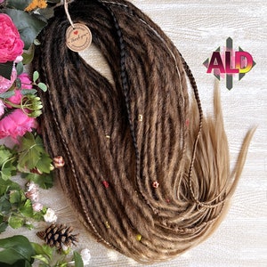 Ombre Synthetic Dreads: Black & Brown Kanekalon Hair Extensions
