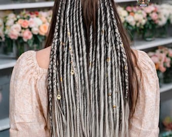 Silver Platinum Blonde Synthetic Double-ended Dreadlocks  display picture 1
