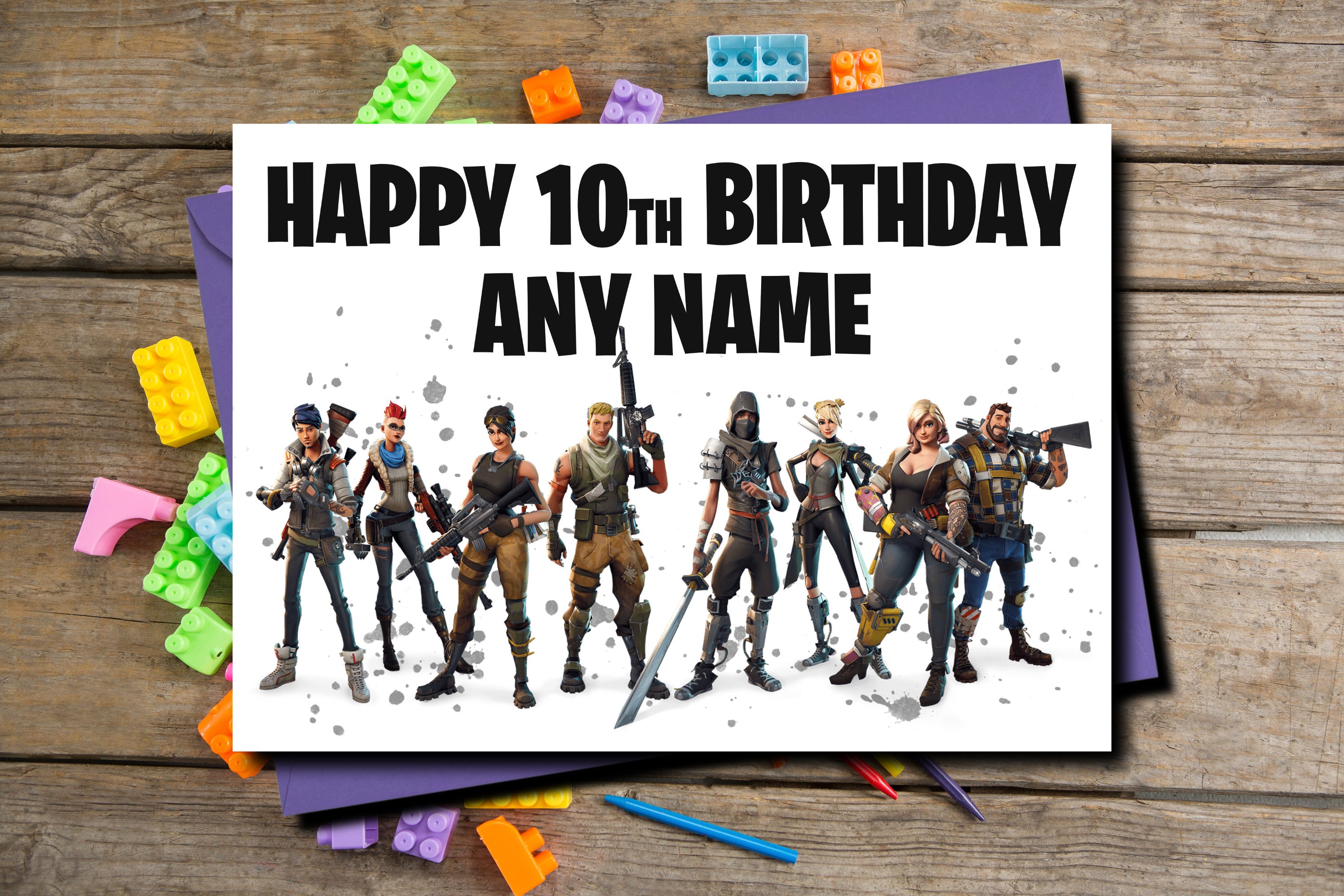 Fortnight Birthday Card Fornite Name Birthday Card | Etsy