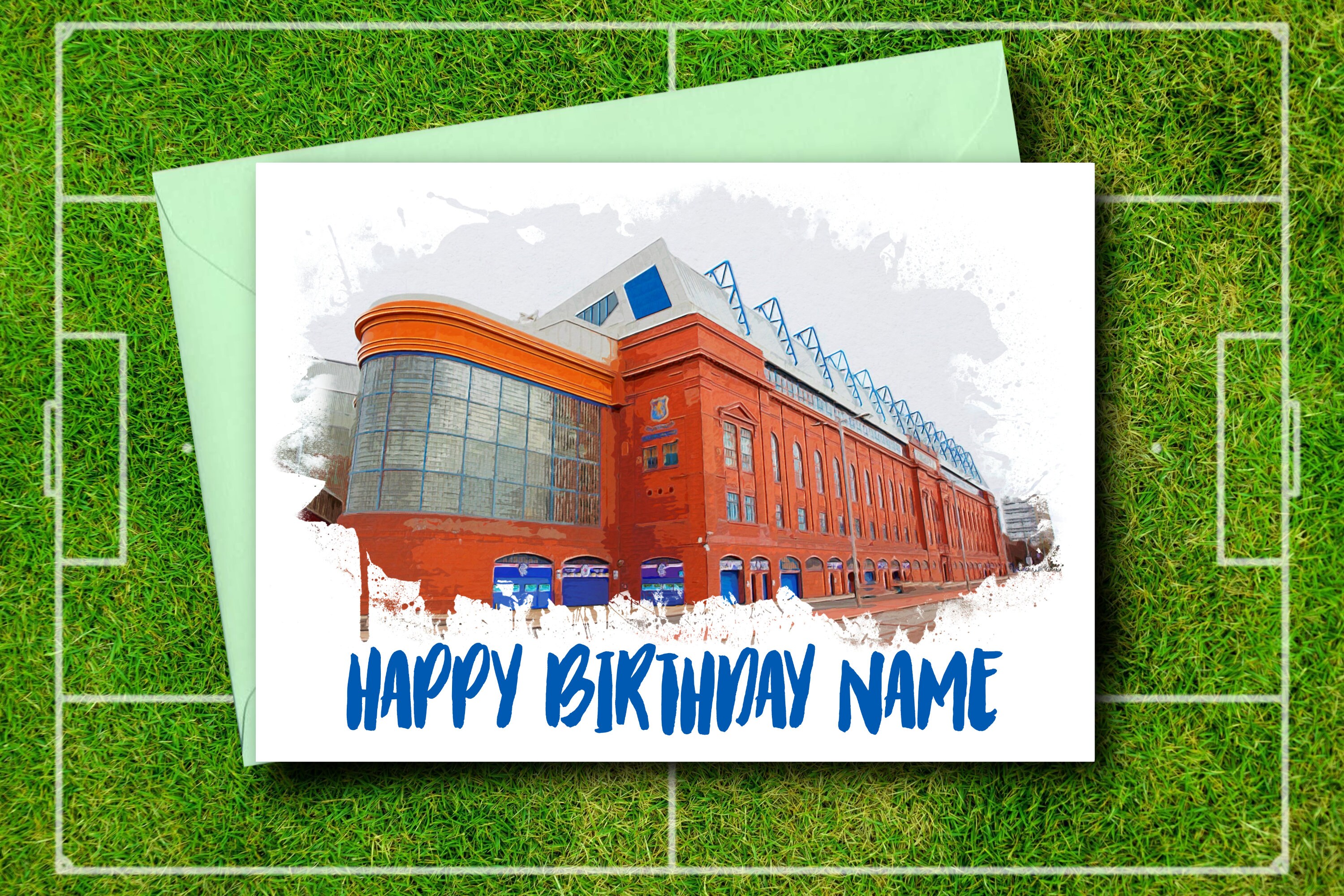 Glasgow Rangers Birthday Card Ibrox Stadium Birthday Card Etsy